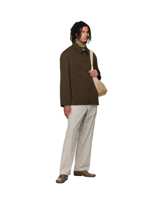 Lemaire Brown Wadded Facing Jacket for men