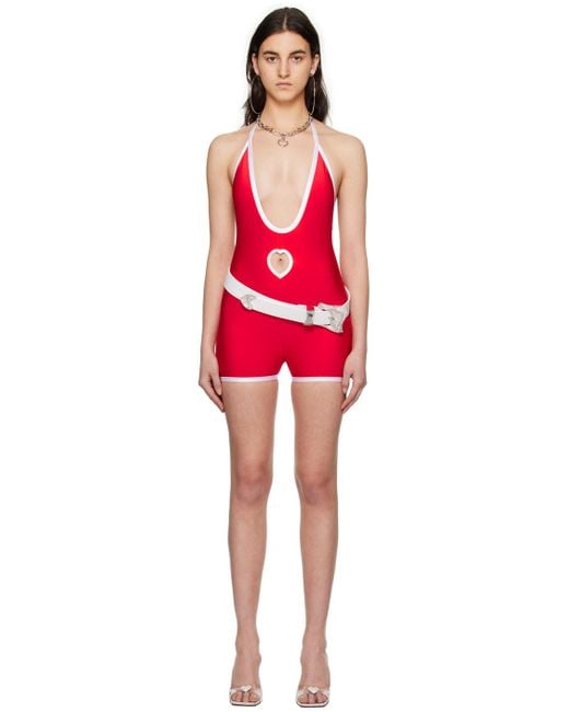 Poster Girl Cutout Jumpsuit in Red Lyst UK