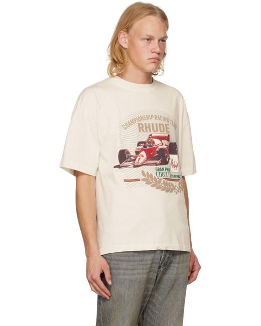 Rhude Off white Printed T shirt for Men Lyst