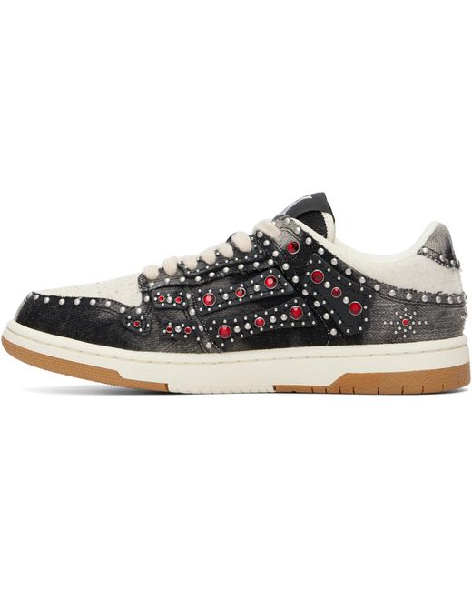 Amiri Black Stud Skel Top Low Sneakers for men