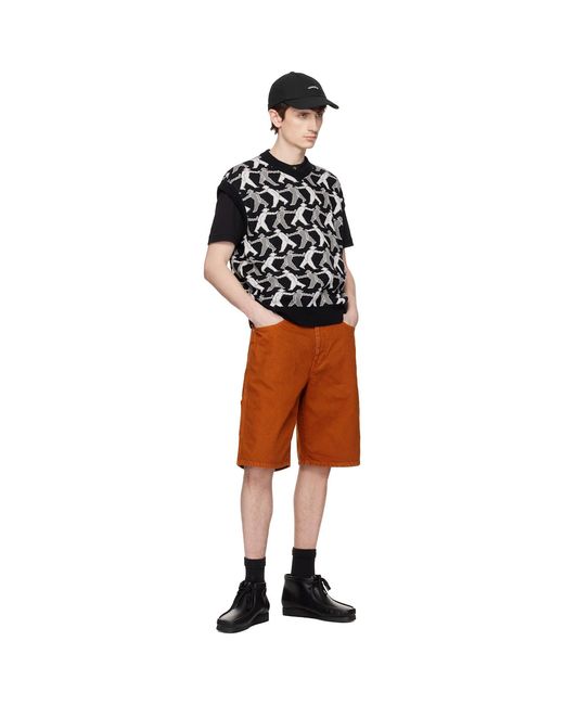 vowels Black Tag-A-Long Knitted Vest for men