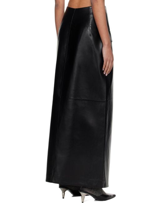 Frankie Shop Black Nan Faux-leather Maxi Skirt