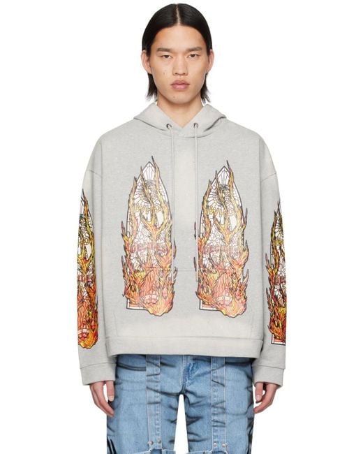 Who Decides War Multicolor Flame Glass Hoodie for men