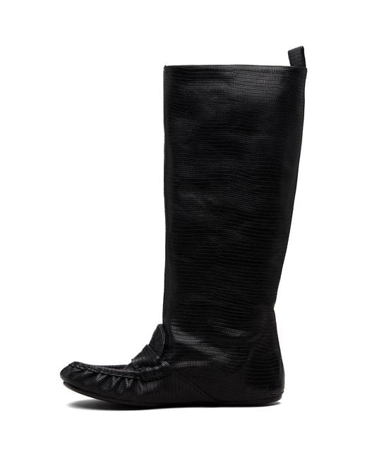 Acne Black Slouch Saddle Tall Boots