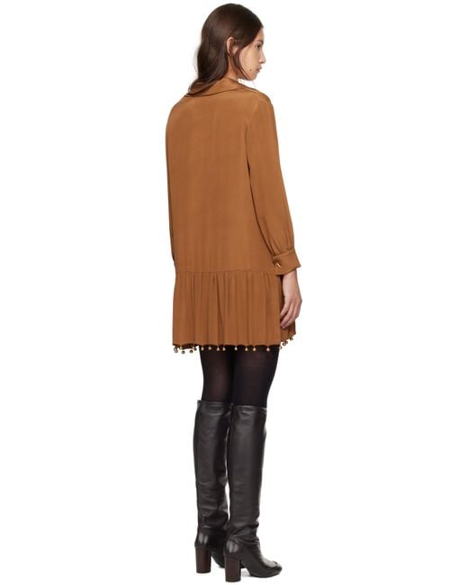 Bode Black Tan Eddy Minidress