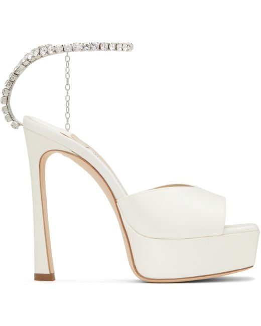 Jimmy Choo White Ssense Exclusive Off- Saeda 125 Heeled Sandals