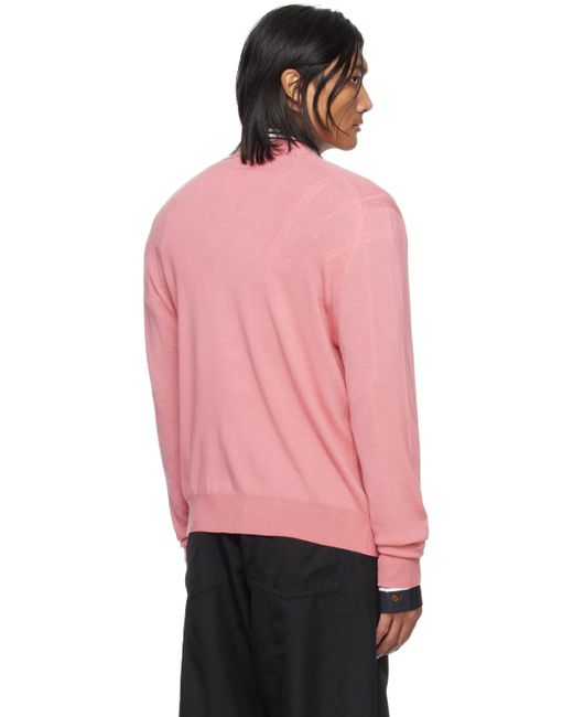 Vivienne Westwood Pink Y-neck Cardigan for men