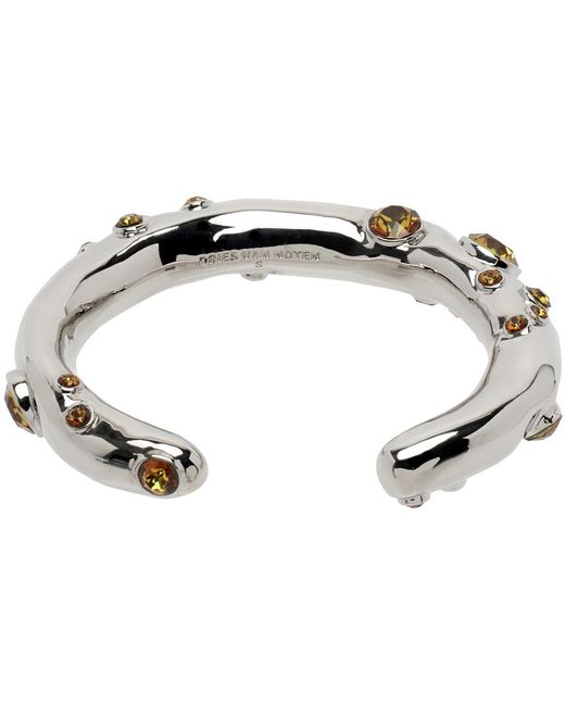 Dries Van Noten Black Silver Cuff Bracelet for men