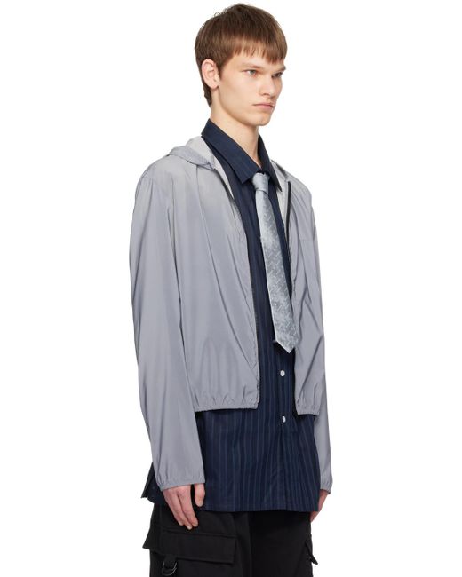 Givenchy Blue Reflective Hooded Jacket for men