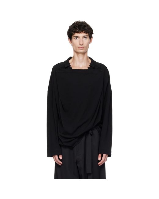 Kiko Kostadinov Black Iskar Draped Shirt for men