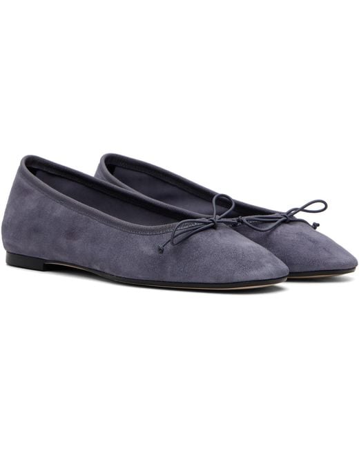 Aeyde Blue Tiby Suede Ballerina Flats