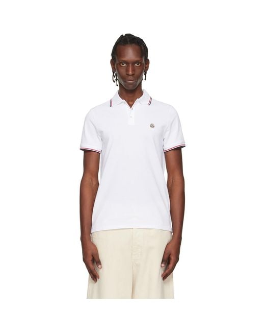 Moncler Multicolor Tricolor-Trimmed Cotton Piquet Polo for men
