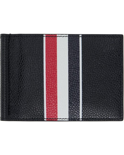 Thom Browne Black Rwb Stripe Money Clip Wallet for men