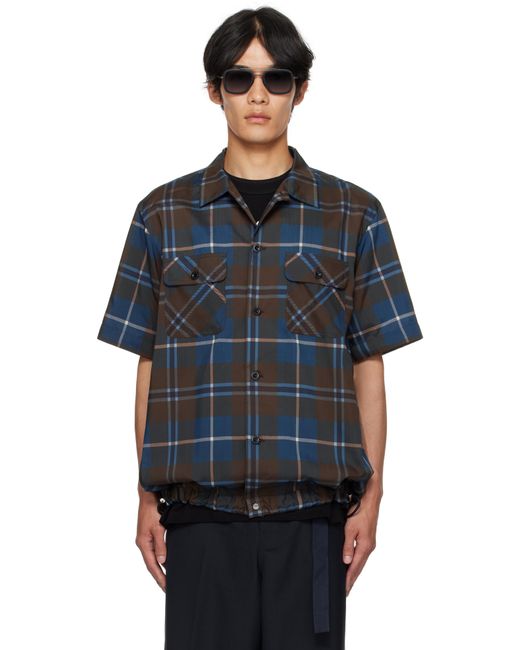 Sacai Blue Plaid Shirt for men