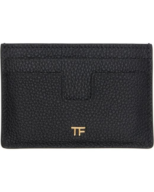 Tom Ford Black Grain Leather Card Holder