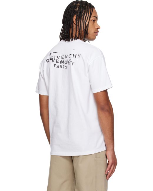 T-Shirt Blanc À Logos Imprimés Givenchy pour homme en coloris White