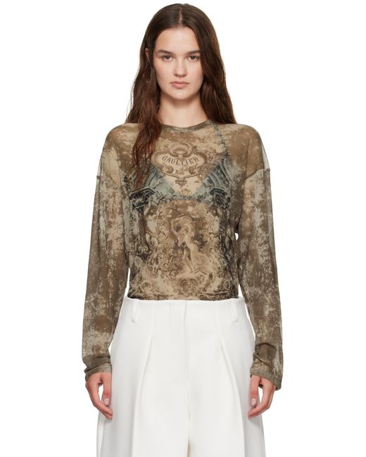 Jean Paul Gaultier Brown 'The Oversized Médaillon' Top