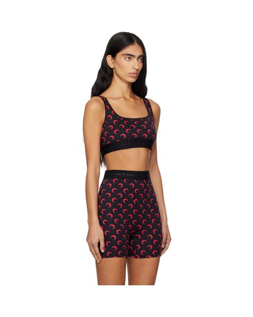 MARINE SERRE Black Ssense Exclusive Recycled Moon Jersey Sport Bra