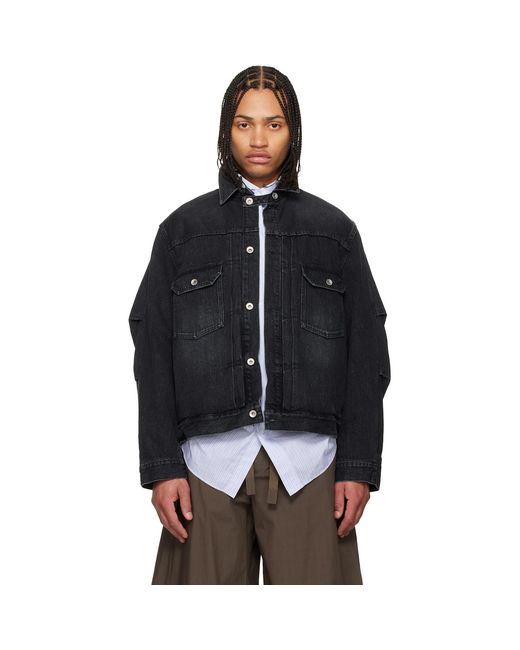 Sacai Blue Faded Denim Jacket for men