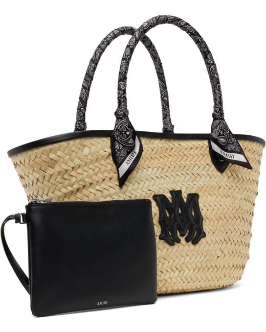 Amiri Brown Ma Raffia Macro Tote