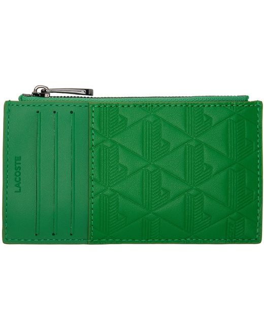 Lacoste Green Monogramme Zipped Wallet for men