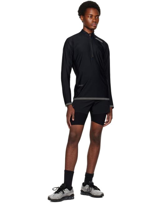 Soar Running Black Dual Shorts for men