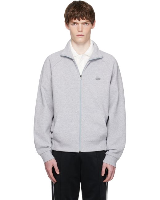 Lacoste Gray Double Faced Jersey Zip-up Sweatshirt for men