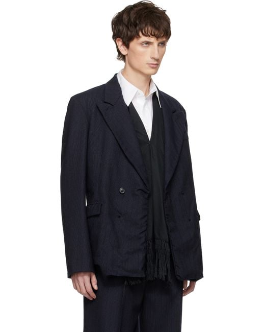 Maison Margiela Blue Striped Blazer for men