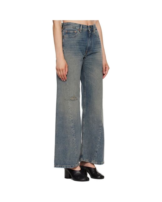 MM6 by Maison Margiela Blue Wide Denim Jeans