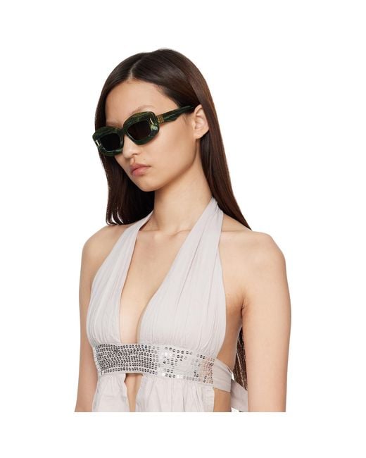 Loewe Green Chunky Anagram Sunglasses