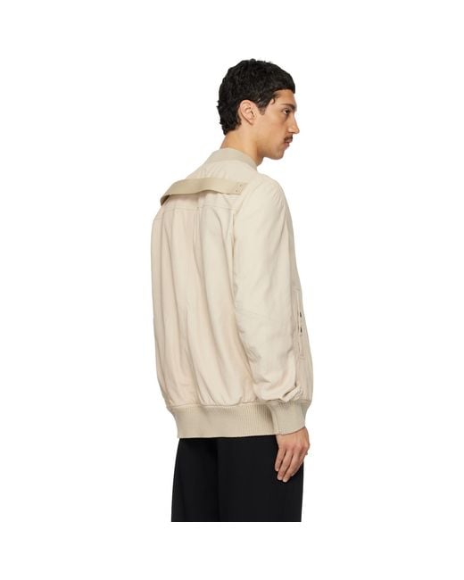 Rick Owens Natural Temple Classic Flight Jacket for men