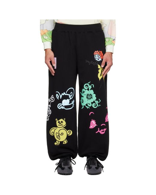 Chopova Lowena Black 'Friends Of Cl' Sweatpants for men