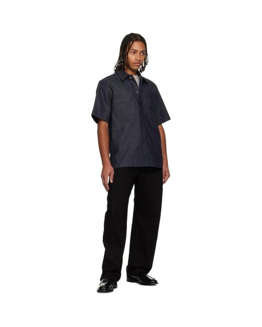 Givenchy Black Herringbone Denim Shirt for men
