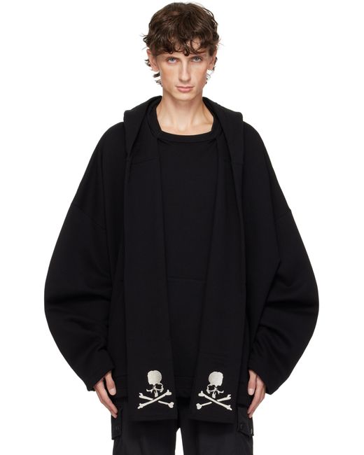 MASTERMIND WORLD Black Oversized Scarf Hoodie for men