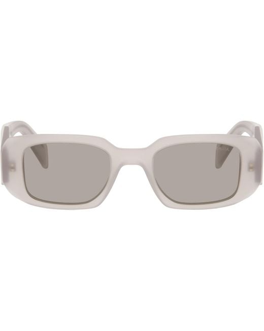 Prada Black Symbole Rectangle Acetate Sunglasses