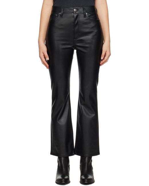 Rag & Bone Casey Faux-leather Trousers in Black | Lyst