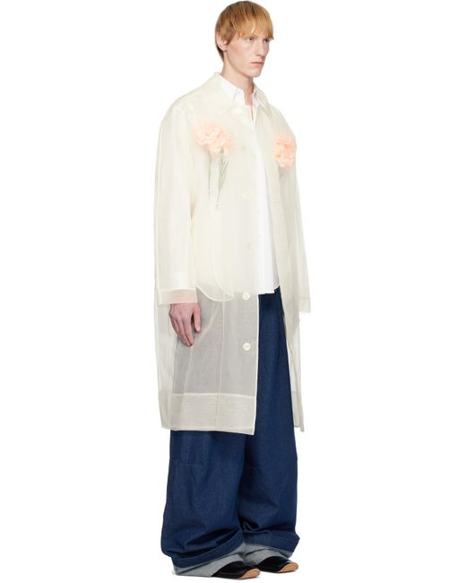 Simone Rocha Blue Off- Stuffed Carnation Car Coat for men