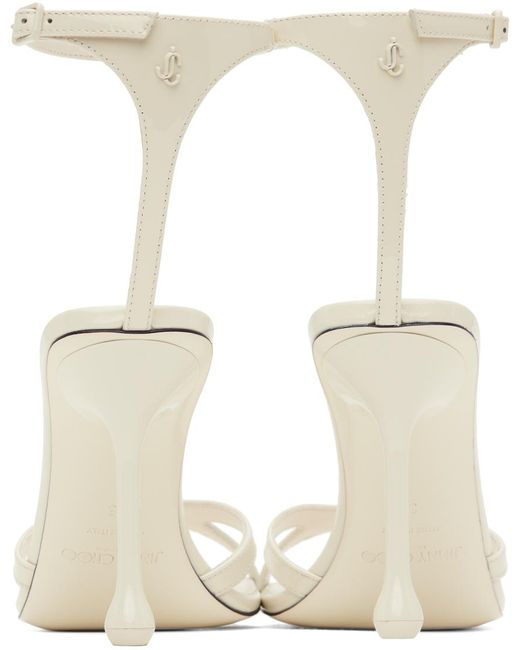 Jimmy Choo Metallic Off-white Ixia 95 Heeled Sandals