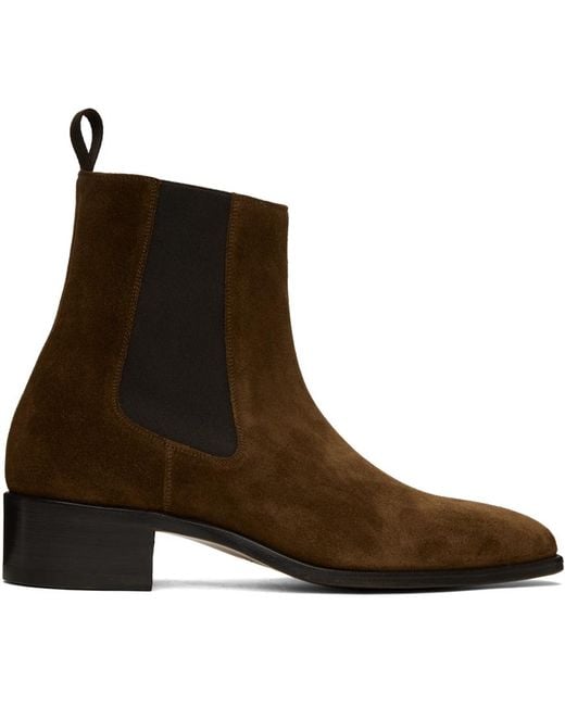 Tom Ford Brown Leather Chelsea Boots for men