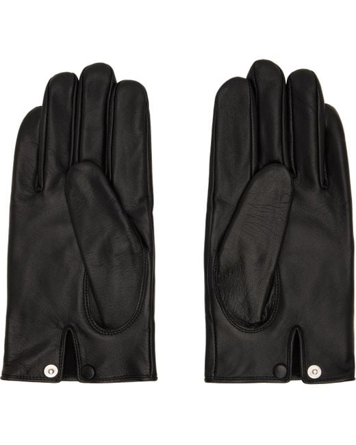 Yohji Yamamoto Men's Black Padded Short Gloves - coffeafoods.com