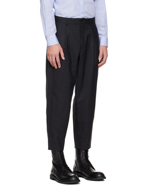 Comme des Garçons Black Serge Pinstripe Trousers for men
