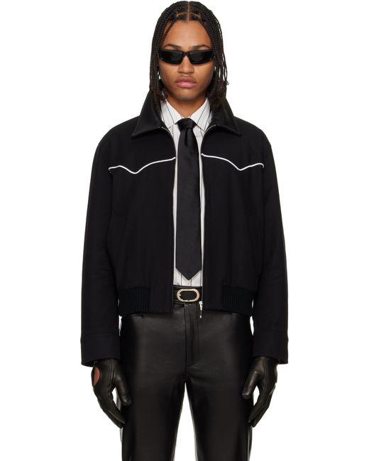 メンズ Ernest W. Baker ブラック ウエスタン ハリントンジャケット Black