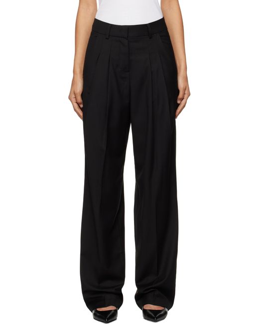 Frankie Shop Black Gelso Pleated Trousers