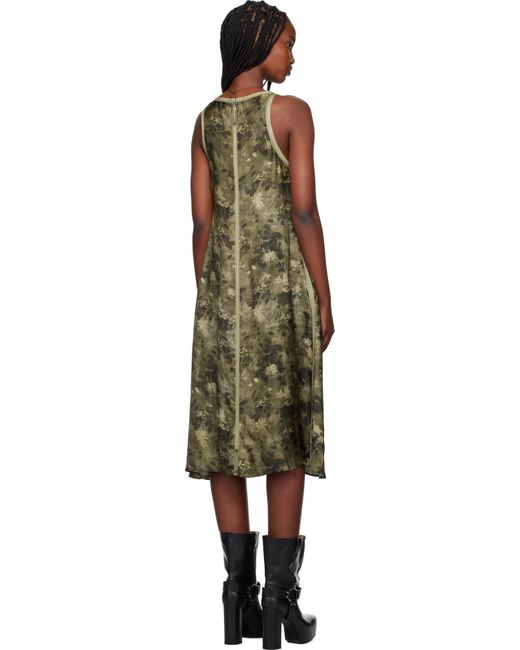 R13 グリーン Taped Tank ミディアムワンピース Black