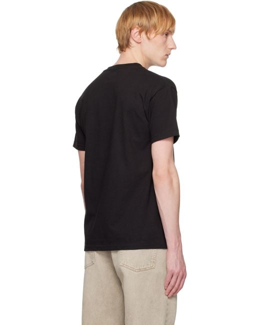 Wacko Maria Black 'Stand By Me' Crew Neck T-Shirt for men