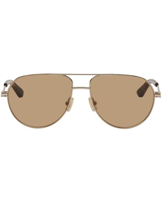 Bottega Veneta Black Gold Aviator Sunglasses for men