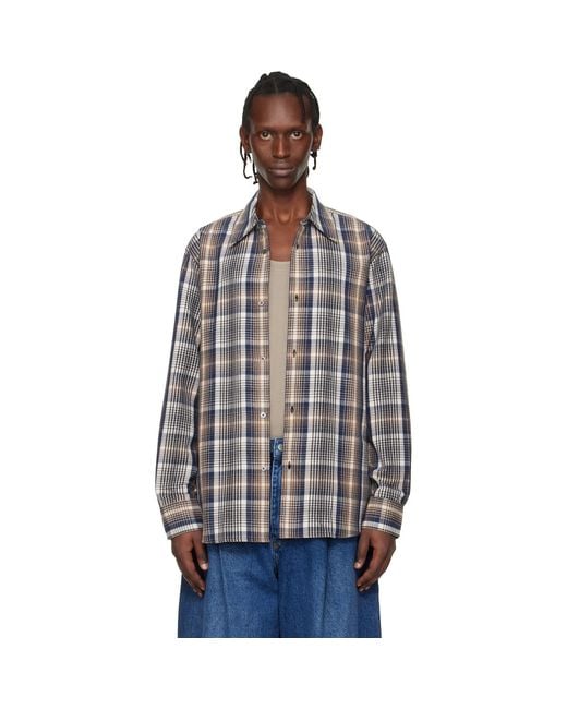 Studio Nicholson Blue Aaron Levine Edition View Check Shirt for men