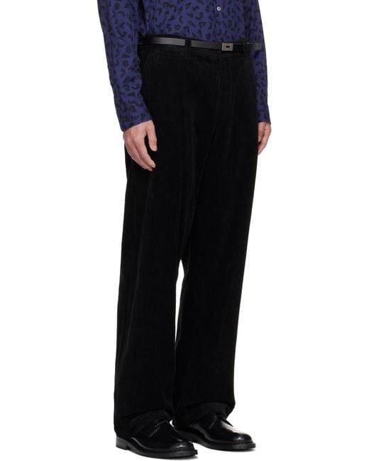 vowels Black baggy Fit Work Trousers for men
