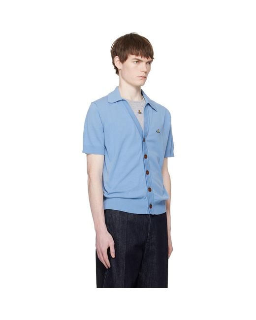 Vivienne Westwood Blue Polo Cardigan for men