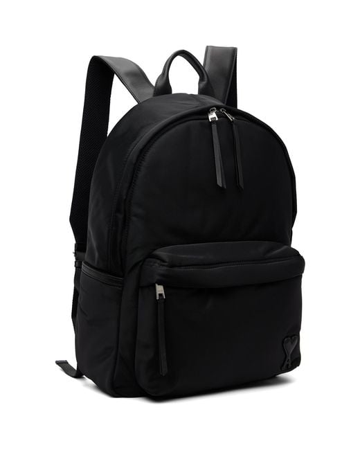 AMI Black Nylon Marcel Backpack